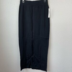 NWT Passports Womens Long Black Skirt with Two Slits in the front Size S